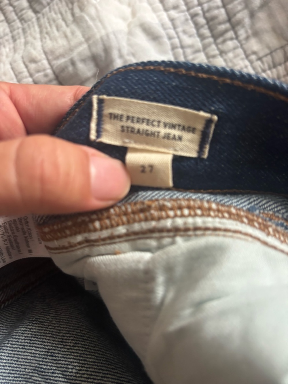 Madewell Dark Blue Straight-Leg Jeans with Front Seams - Picture 3 of 3